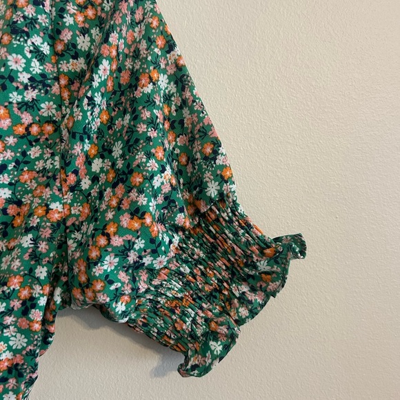 Altar’d State Green Floral Smocked Midi Dress - Picture 3 of 6